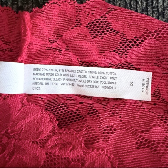 Women's Allover Lace Boy Shorts - Auden Red size Small (4-6) - Picture 5 of 5